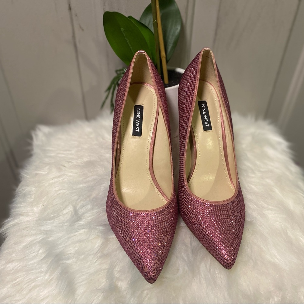 Nine West Pink Rhinestone Stiletto Heels